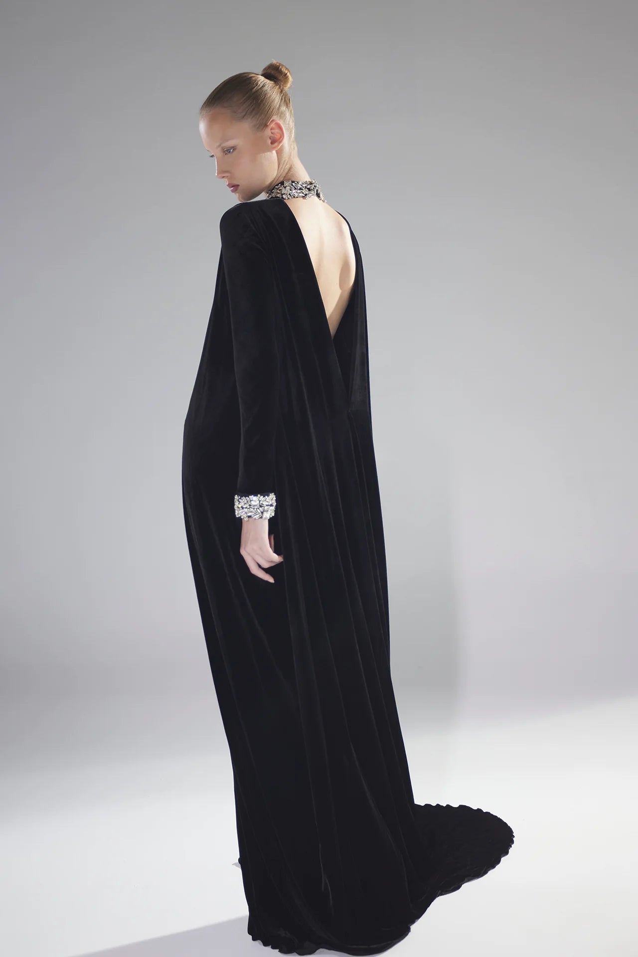 Long Sleeve Velvet Mermaid Gown
