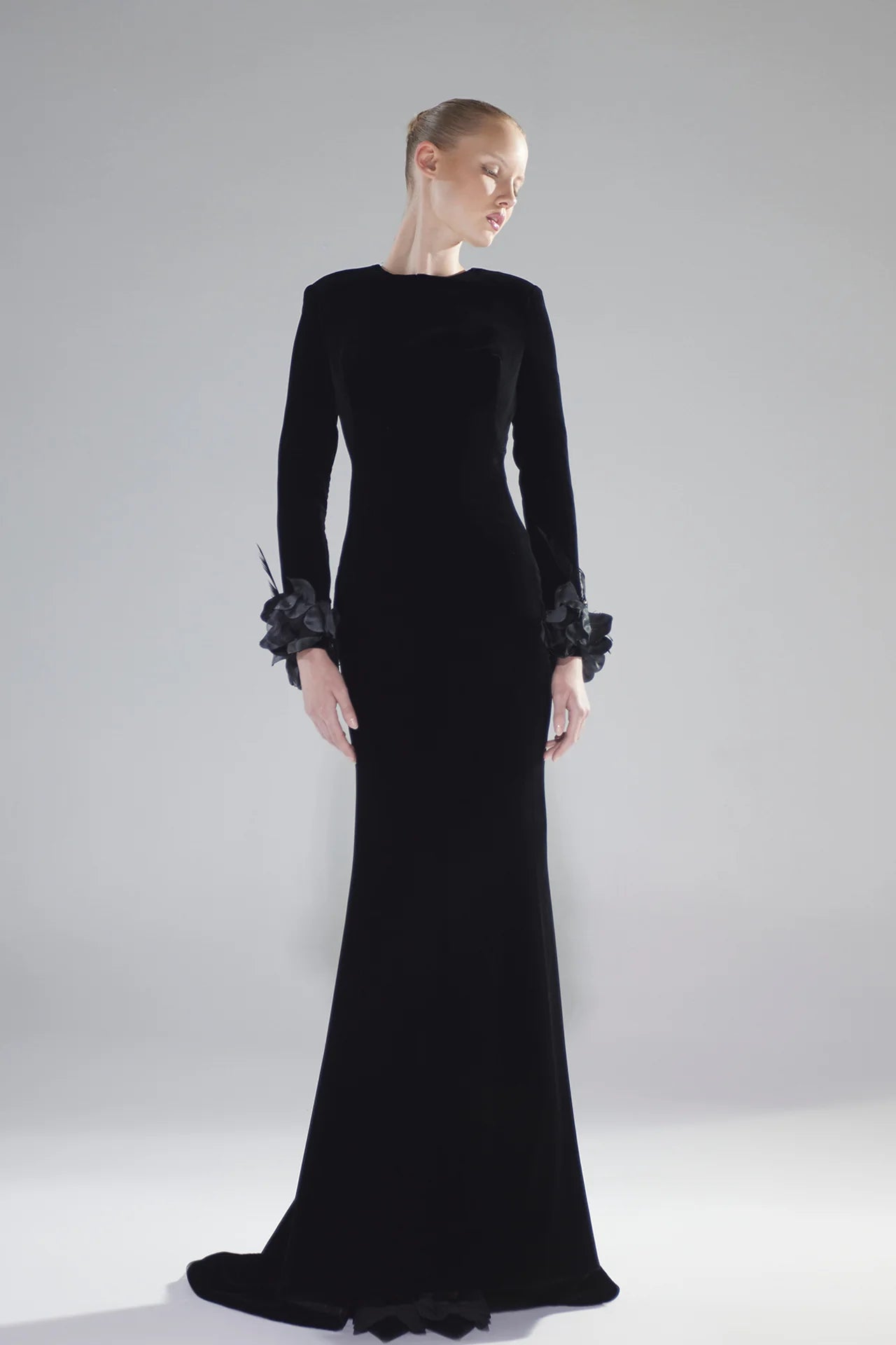 Long Sleeve Velvet Mermaid Gown