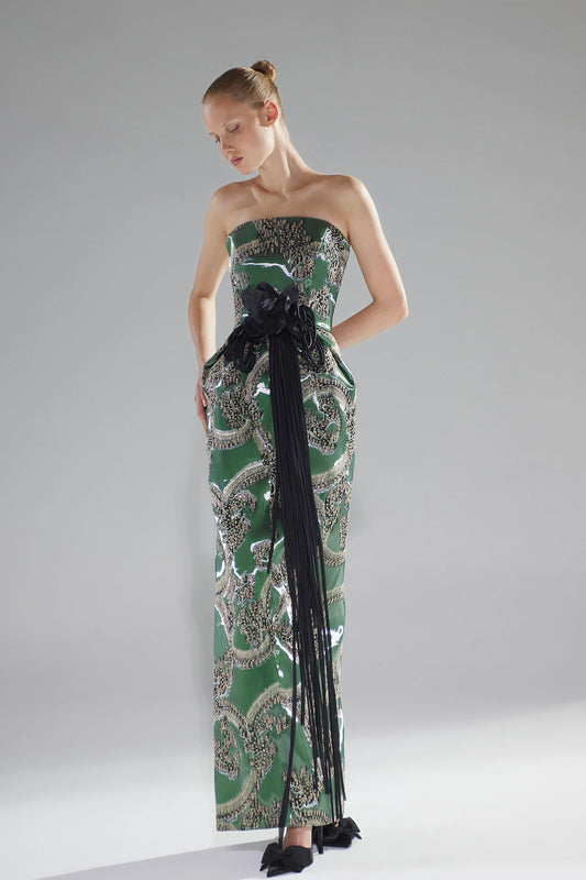 Ornate Embellished Column Gown