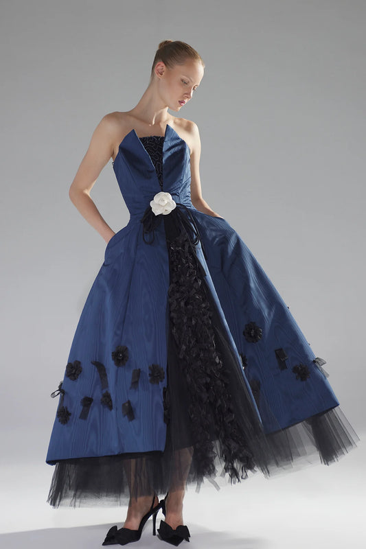 Structured Taffeta Midi Dress
