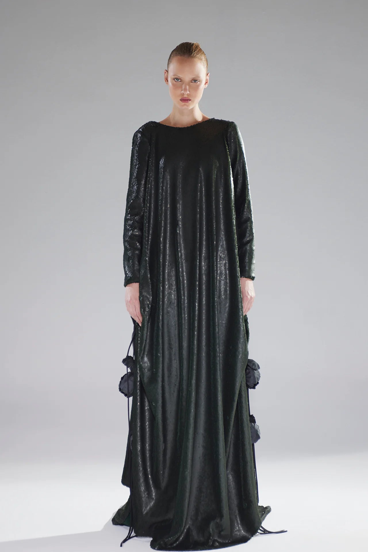 Green Sequin Tunic Gown