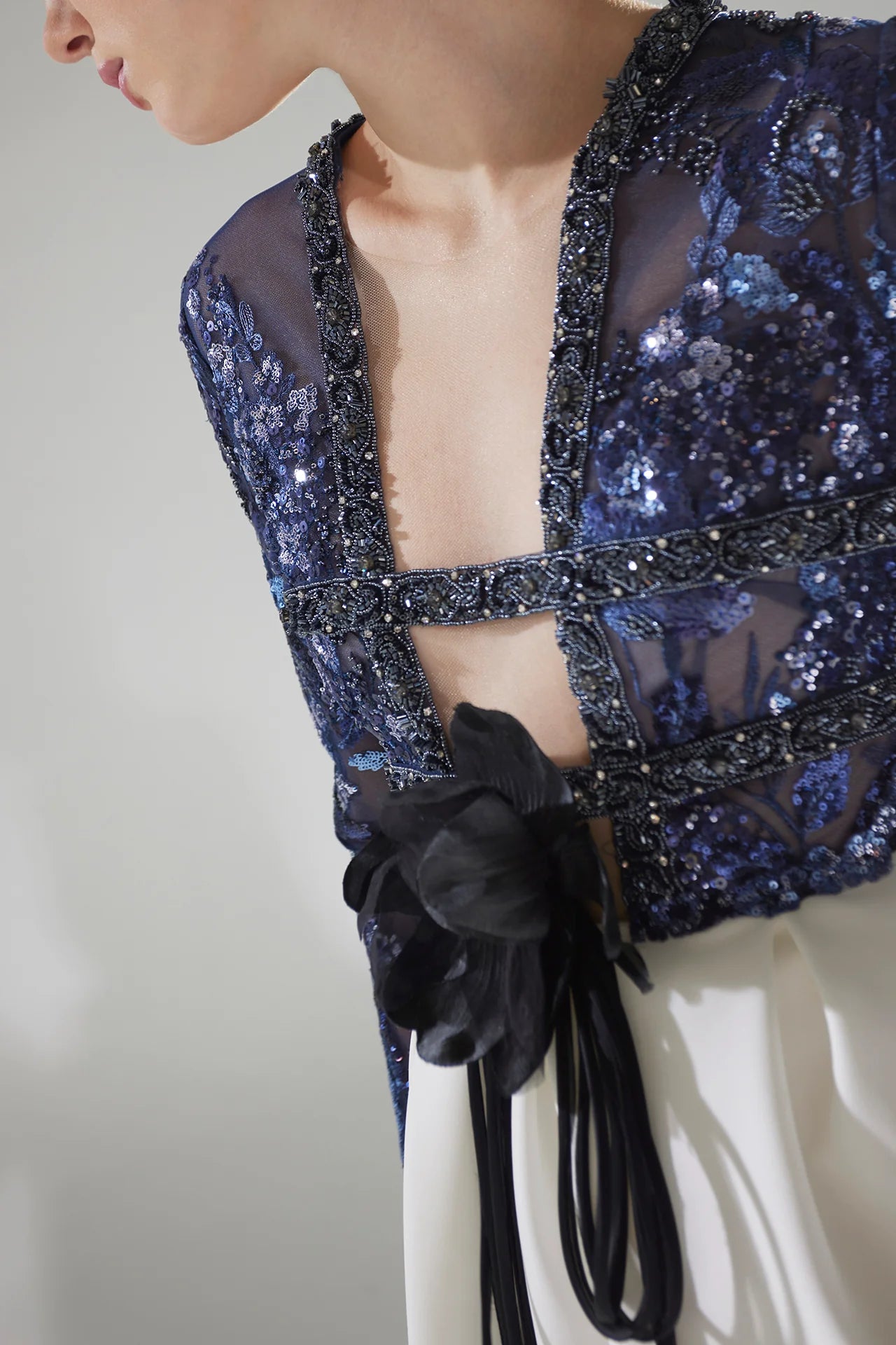 Embroidered Tulle Bodice with Voluminous Skirt