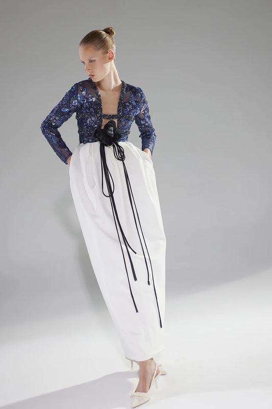 Embroidered Tulle Bodice with Voluminous Skirt