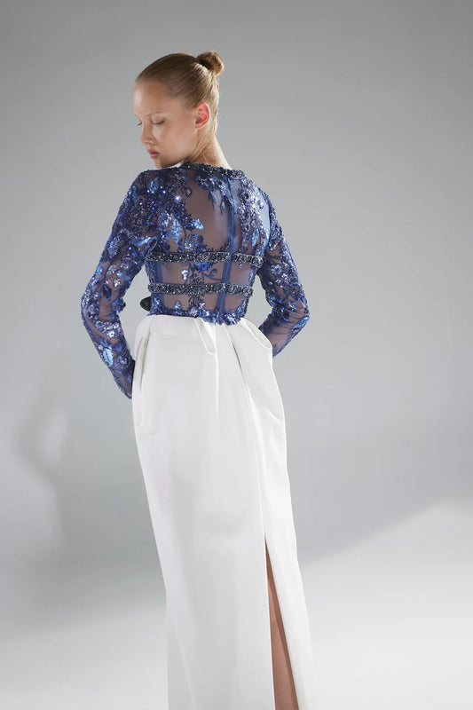 Embroidered Tulle Bodice with Voluminous Skirt