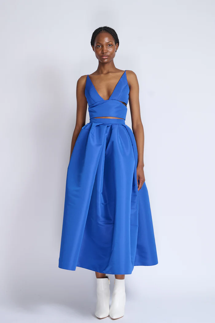 Yves Blue Faille Top