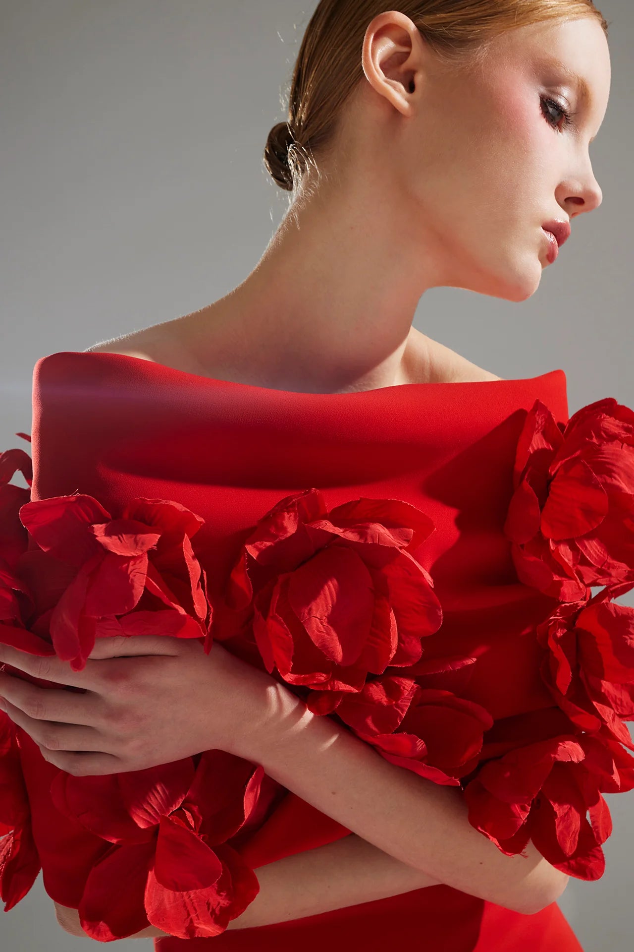 Structured Mikado Mermaid Gown with Wrap Accessory