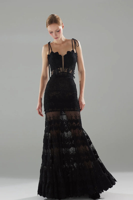 Sleeveless Lace Mermaid Gown