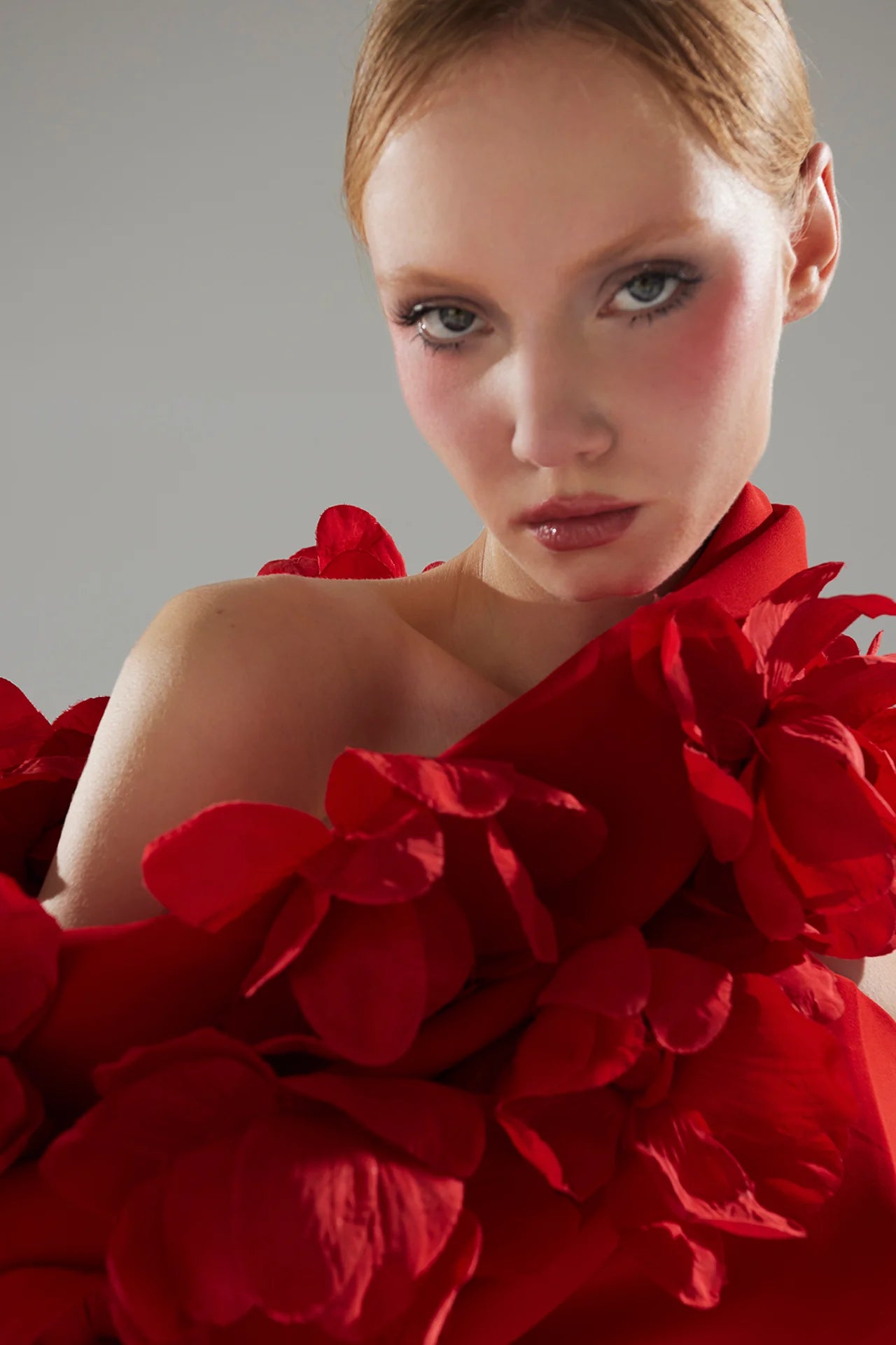 Strapless Crepe Column Gown with Wrap Accessory