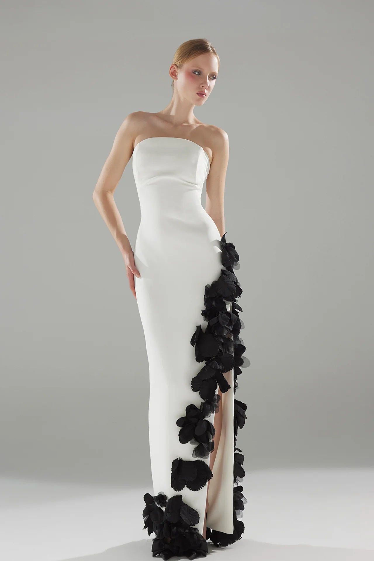3D Floral Appliqué Gown with Matching Accessory