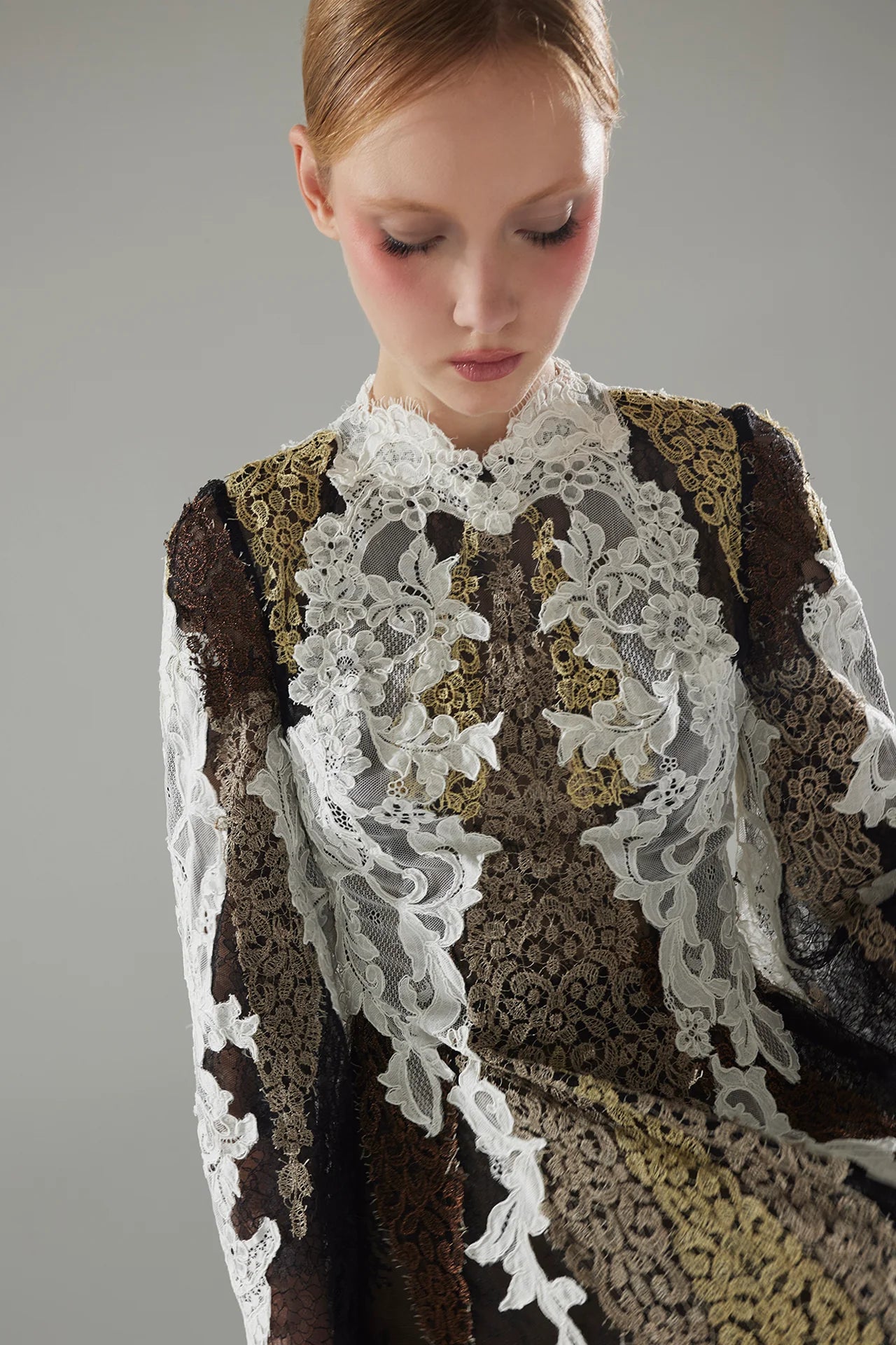 Long Sleeve Lace Appliqué Gown