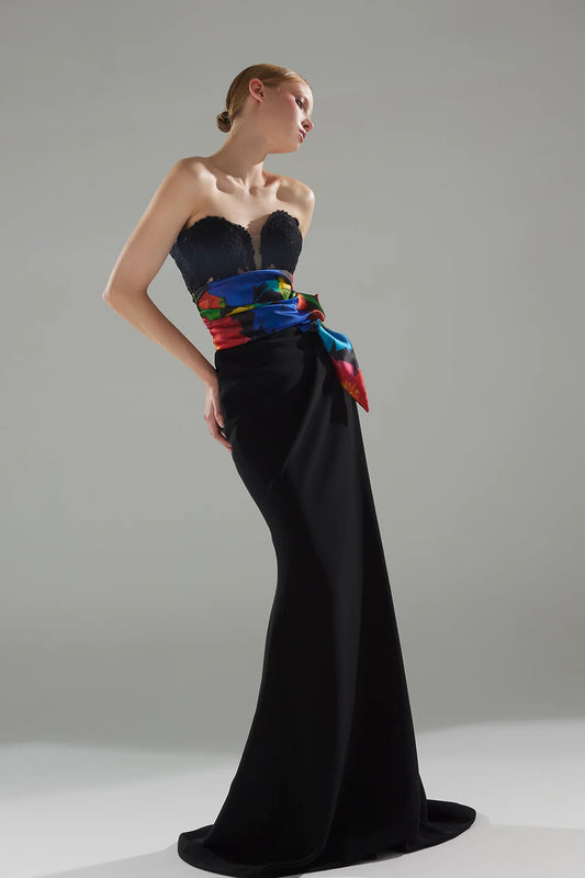 Strapless Lace Corset Gown