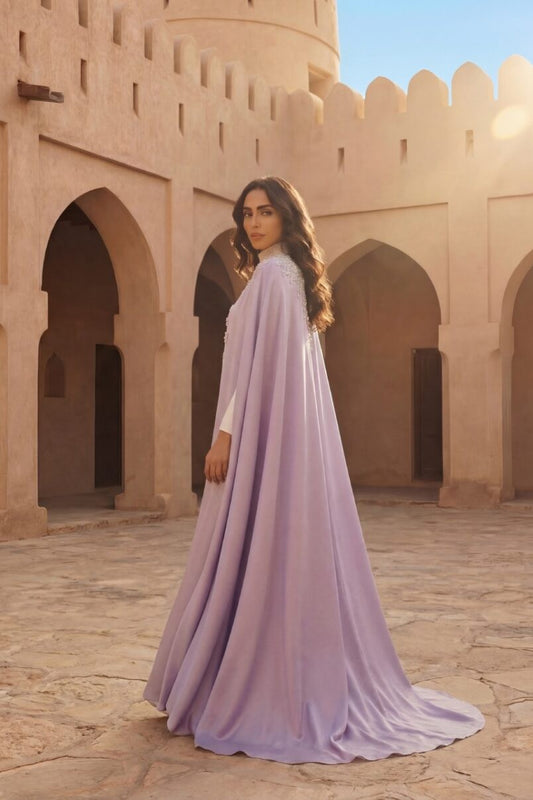 Embroidered Caped Sleeve Kaftan
