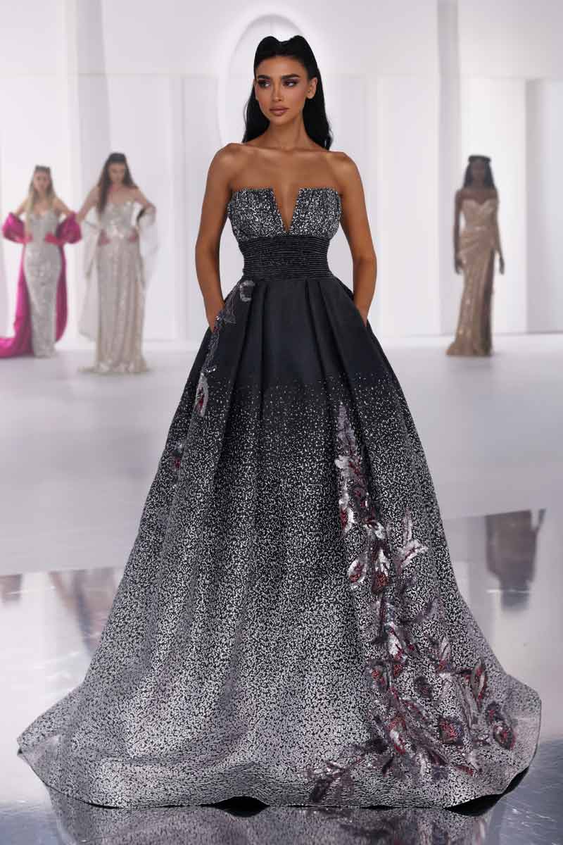Strapless Ombre Gown