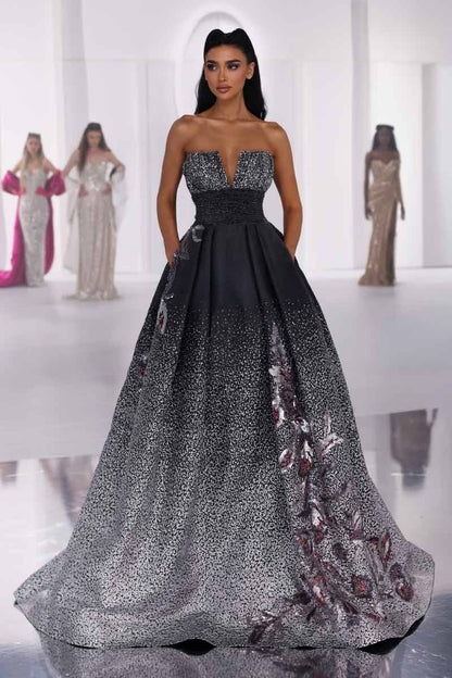 Strapless Ombre Gown
