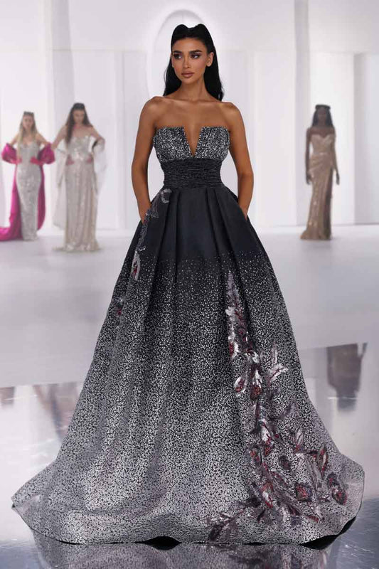 Strapless Ombre Gown