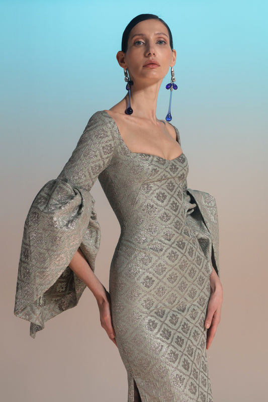 Regal Bell Sleeve Gown