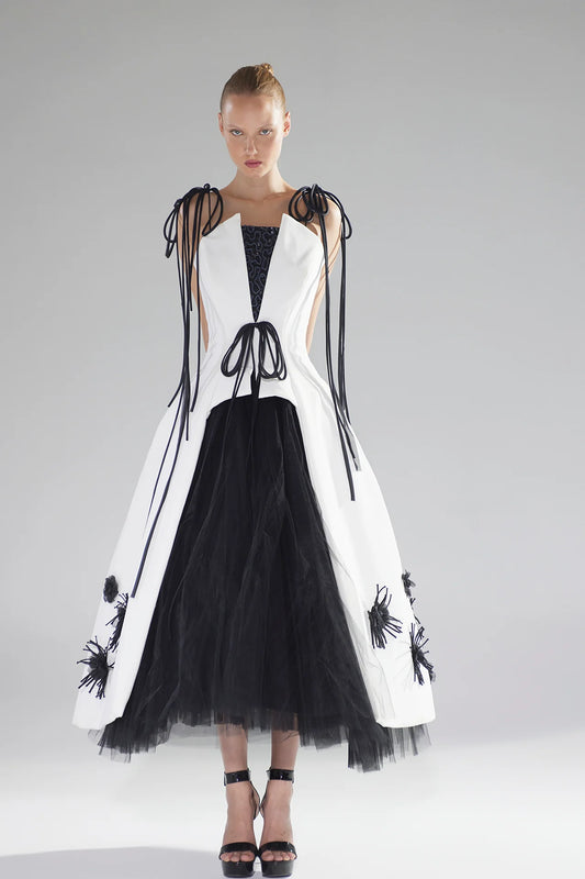 Graphic A-Line Midi Dress