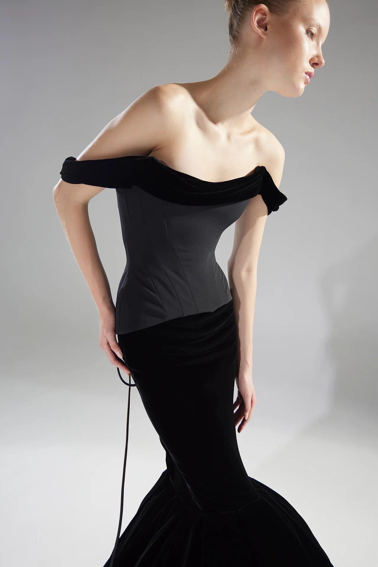 Off-Shoulder Two-Piece Mermaid Gown