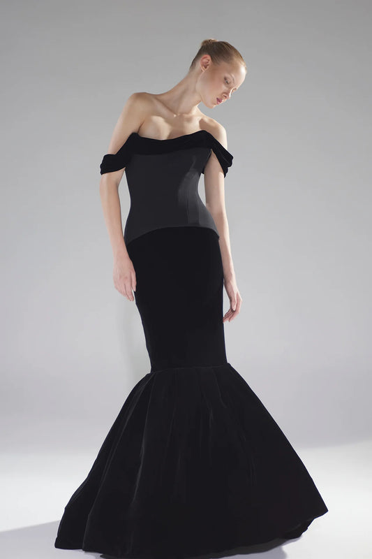 Off-Shoulder Two-Piece Mermaid Gown
