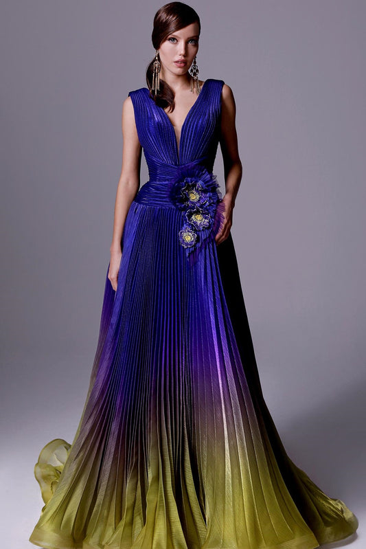 Accordion Applique Gown
