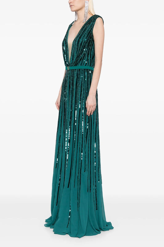 Sleeveless Sequin Gown