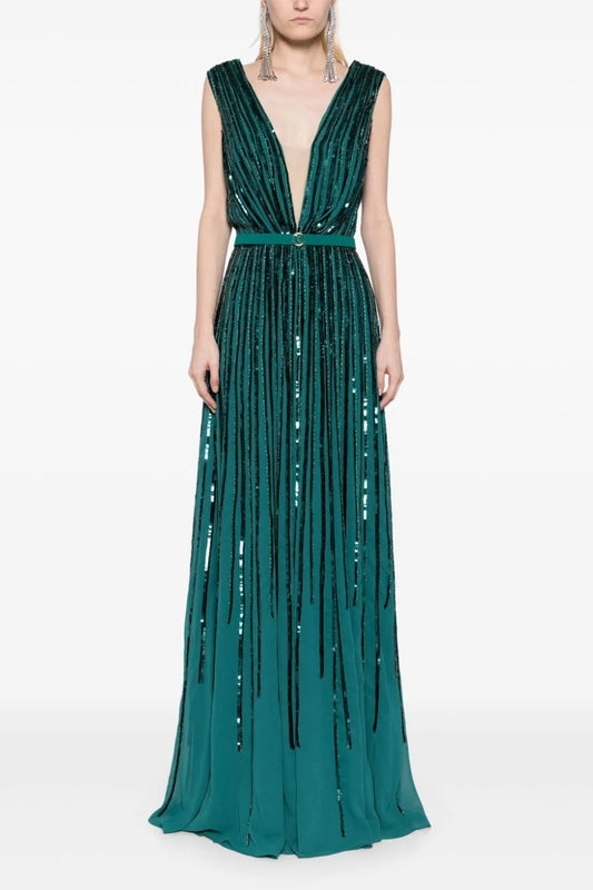 Sleeveless Sequin Gown