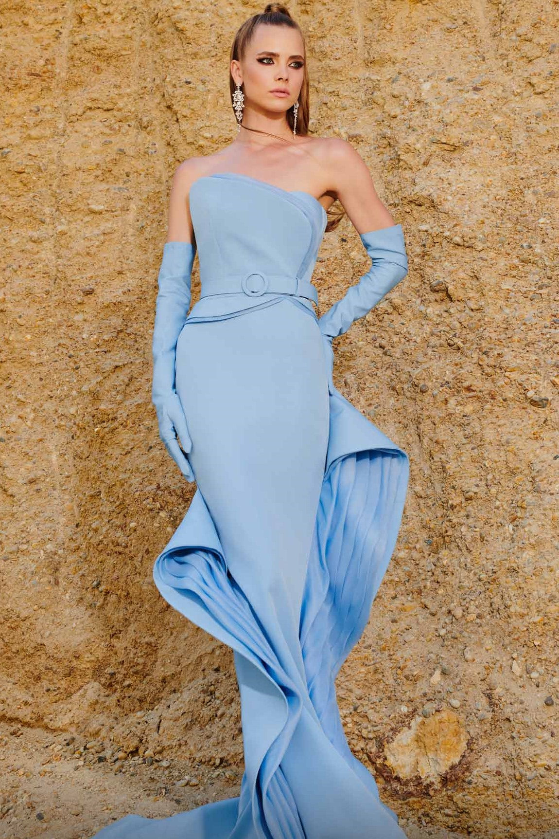 Strapless Sculpted Gown