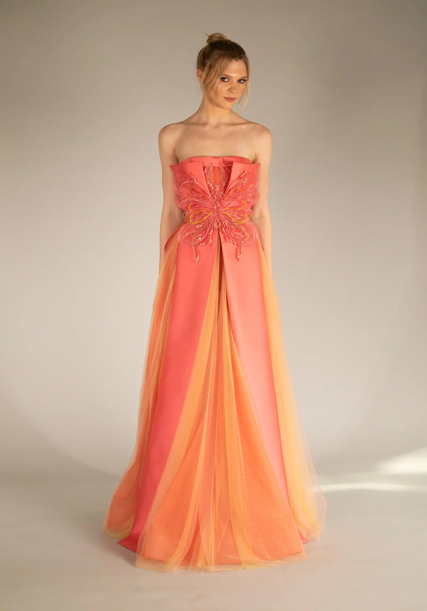 Strapless Silk Satin Dress