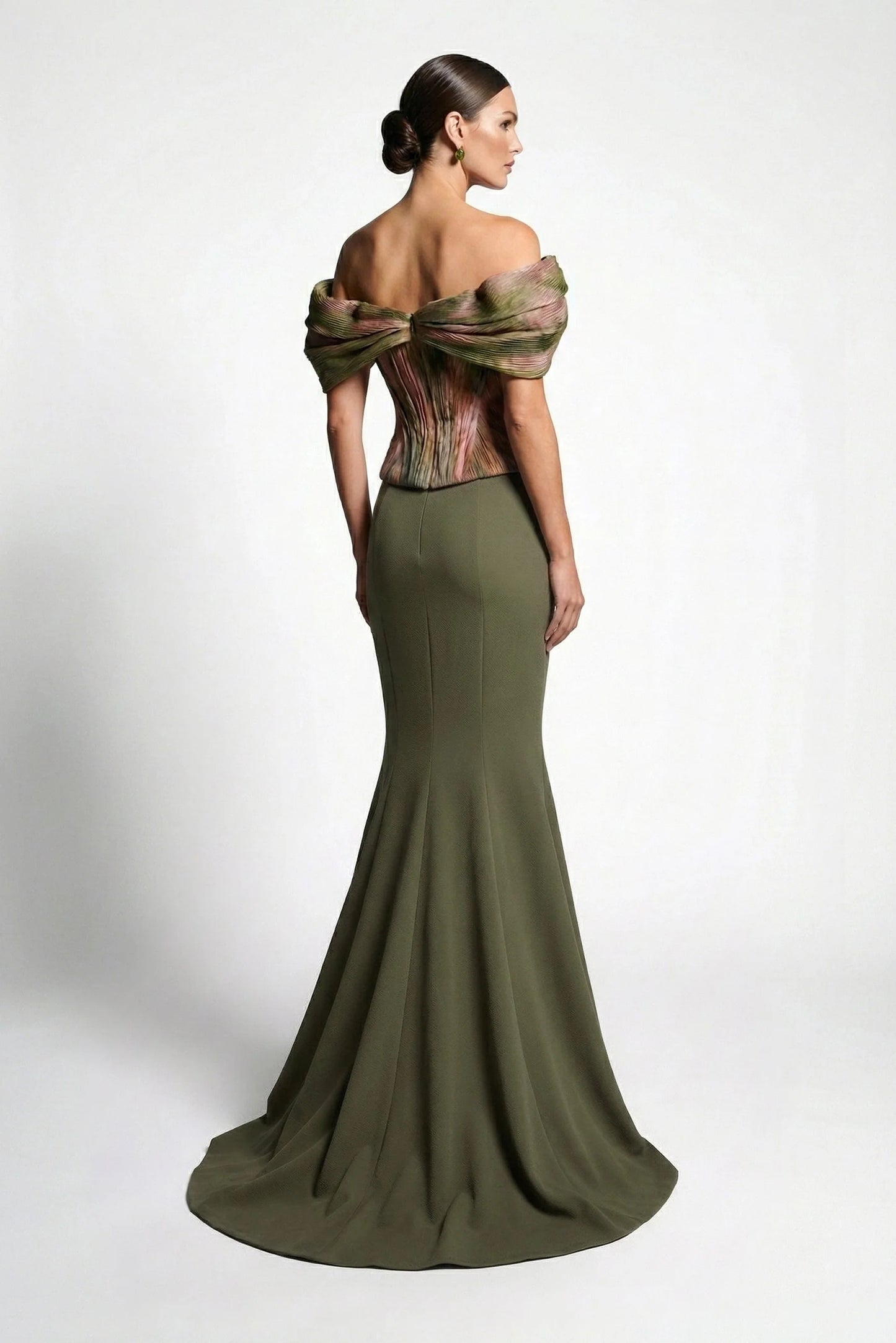 Multicolor Print Mermaid Gown