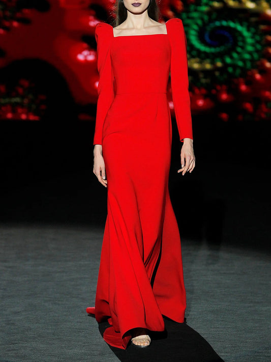 Long Sleeve Square Neck Dress