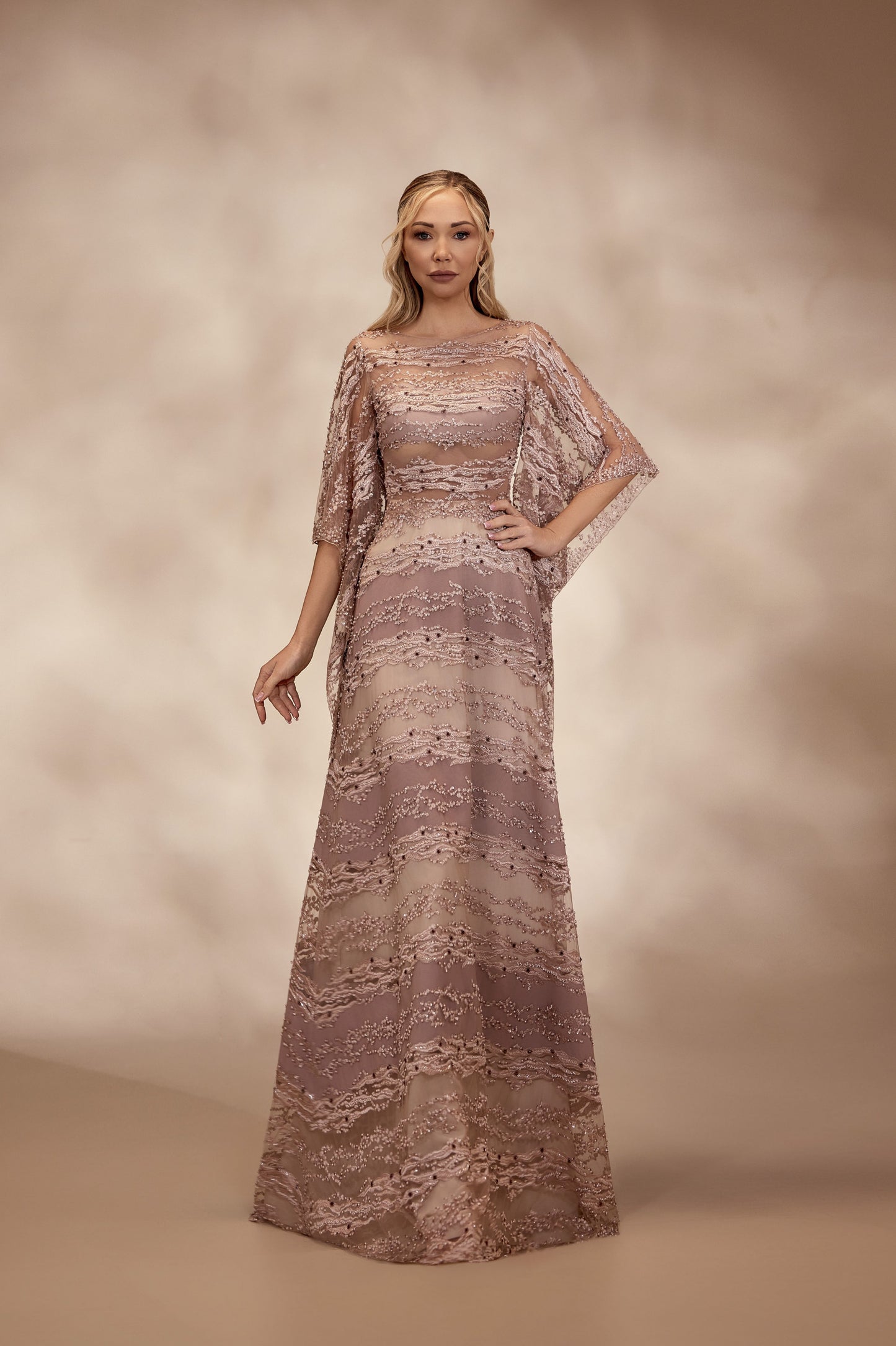 Semi-Sheer Rosewood Dress
