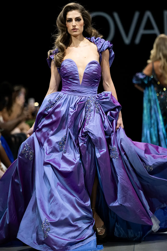 Beaded Taffeta Gown