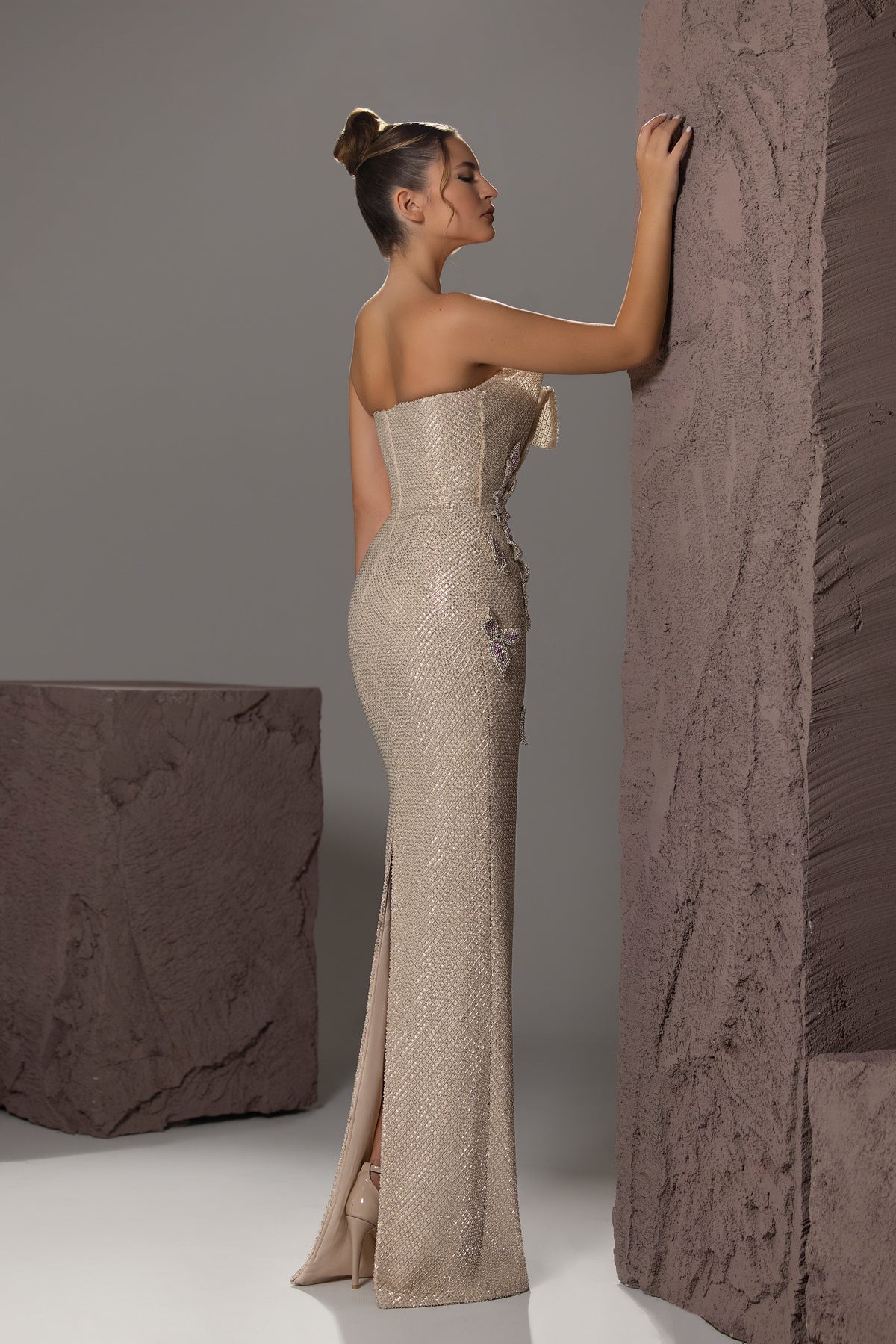 One-Shoulder Sequin Gown