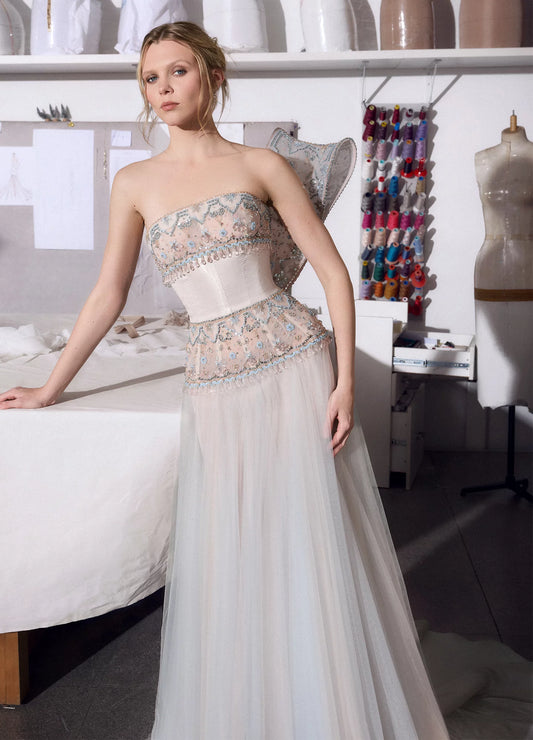 Strapless Beadwork Gown