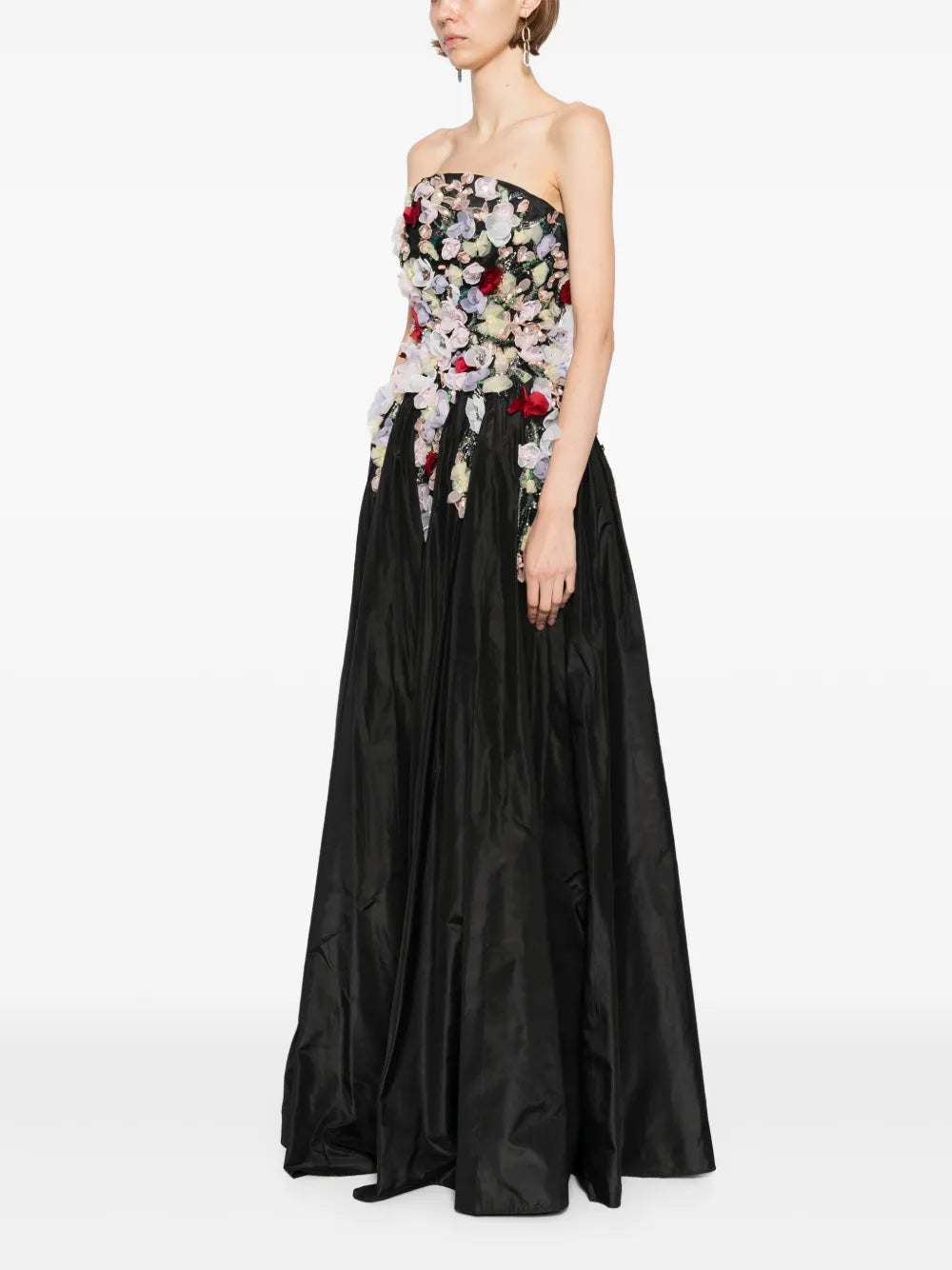 3D Floral Taffeta Gown