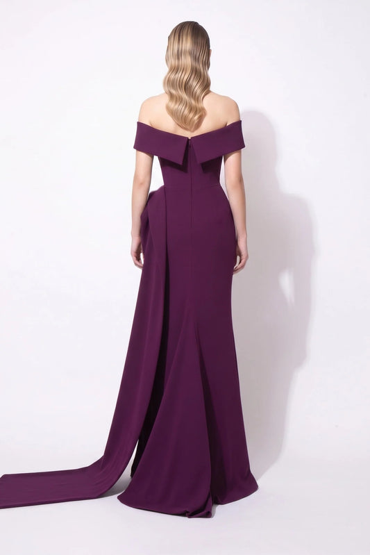 Off-Shoulder Sculpted Gown