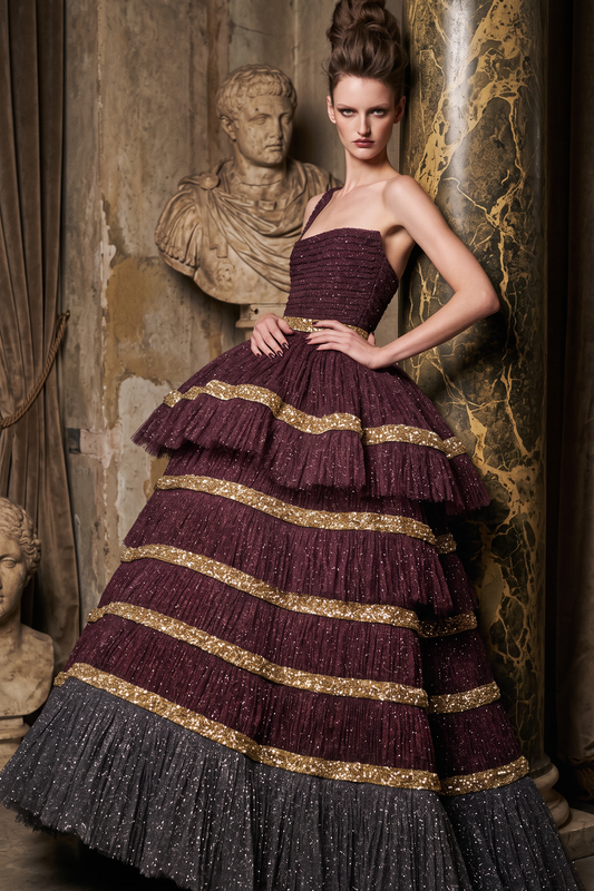 One-Shoulder Sleeveless Gown
