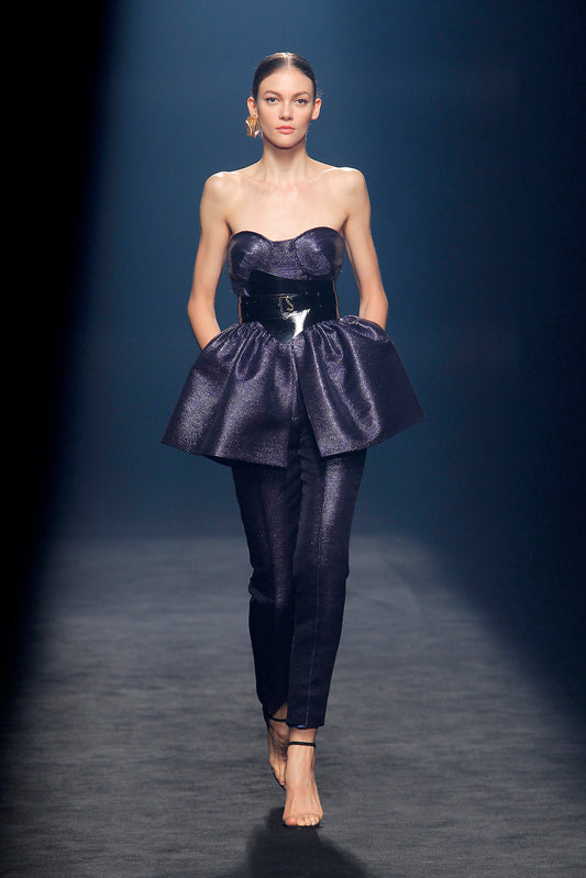 Caldogno Strapless Peplum Top and Trousers