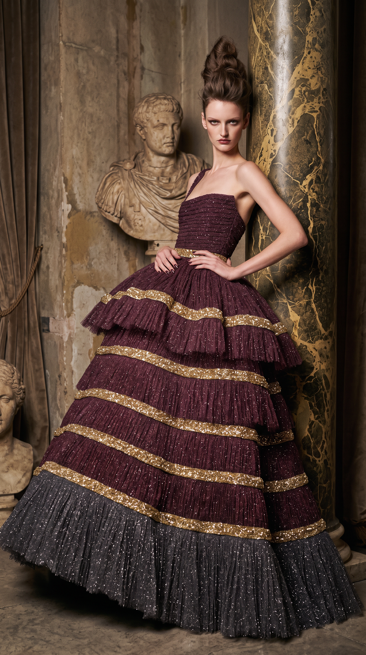 One-Shoulder Sleeveless Gown