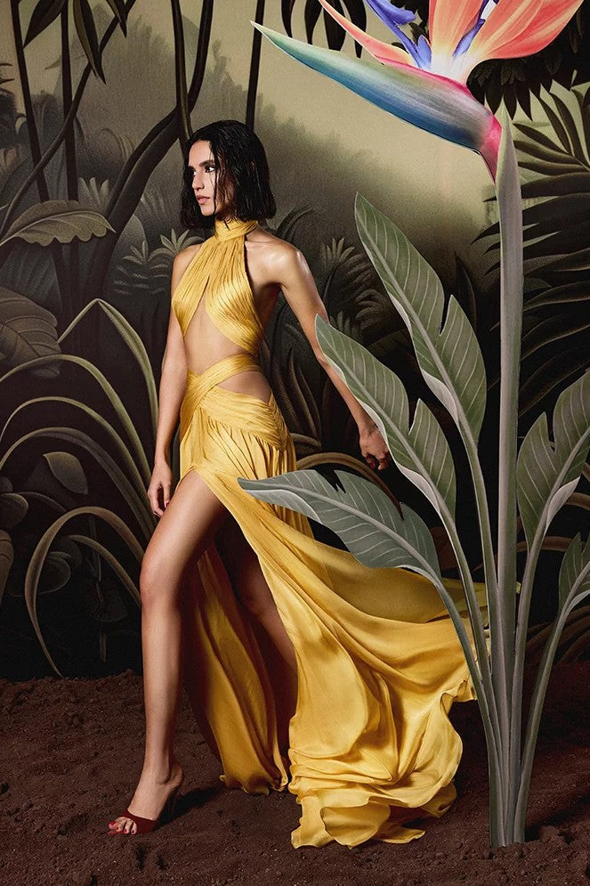 Sleeveless Halter Gown