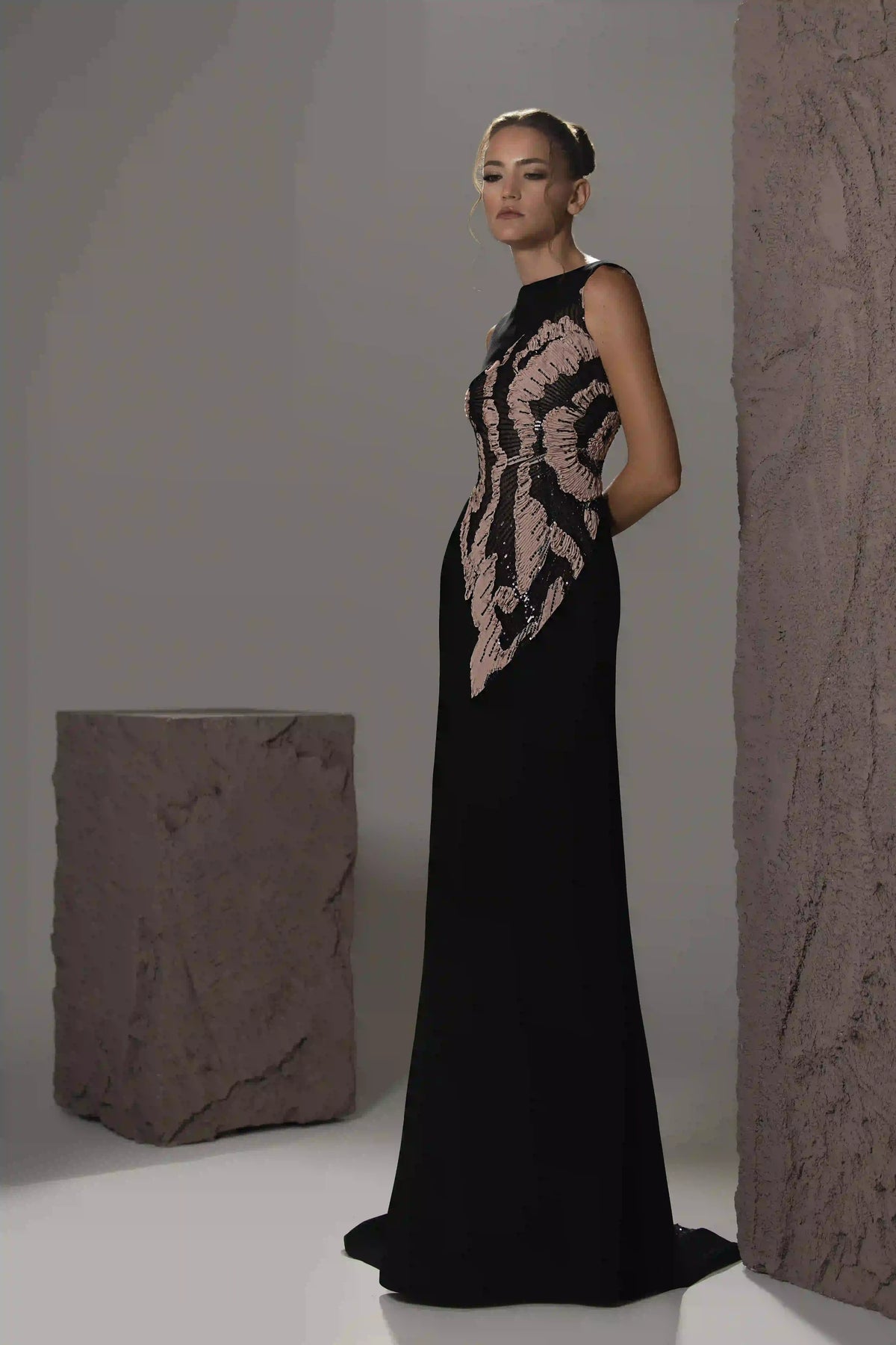 Floral Appliqué Mermaid Gown
