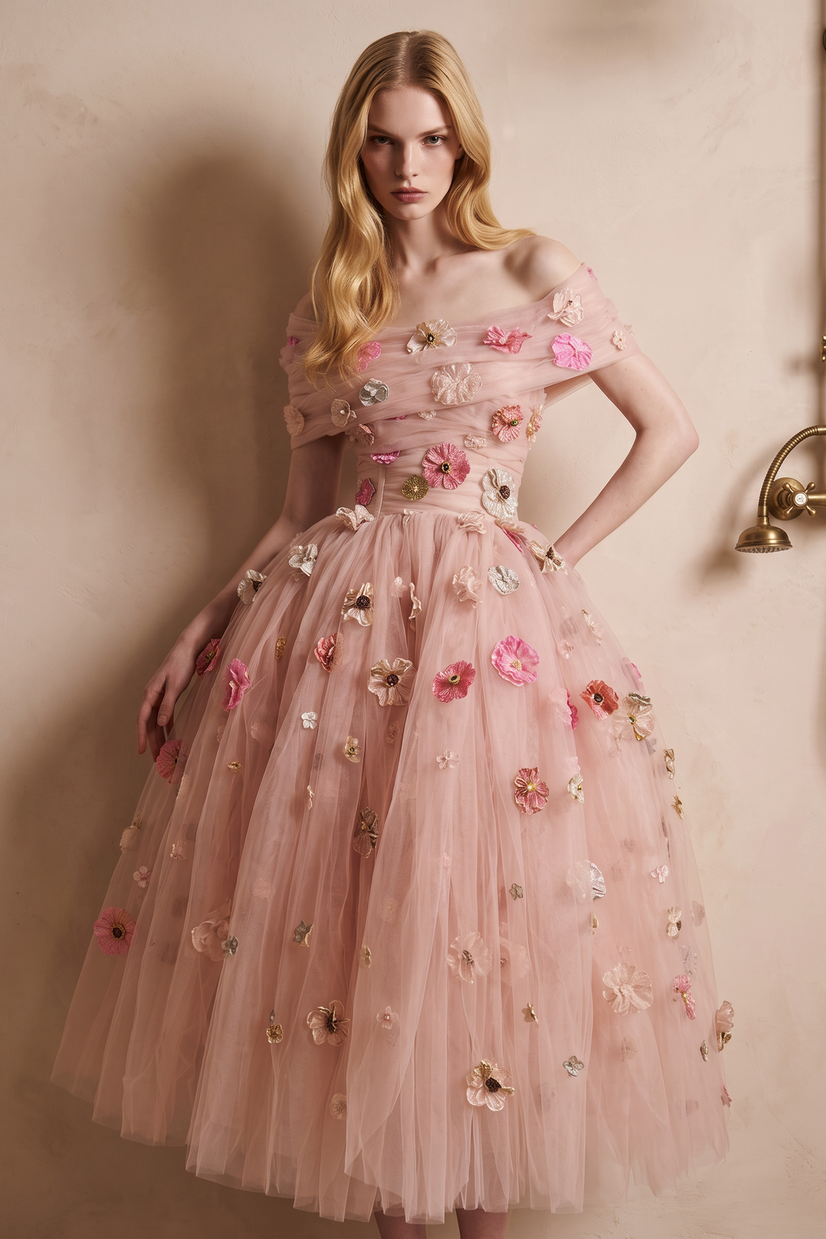 Floral Voluminous Midi Dress