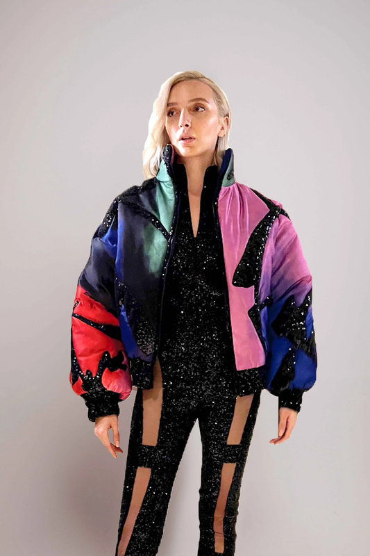 Embellished Print Jacket