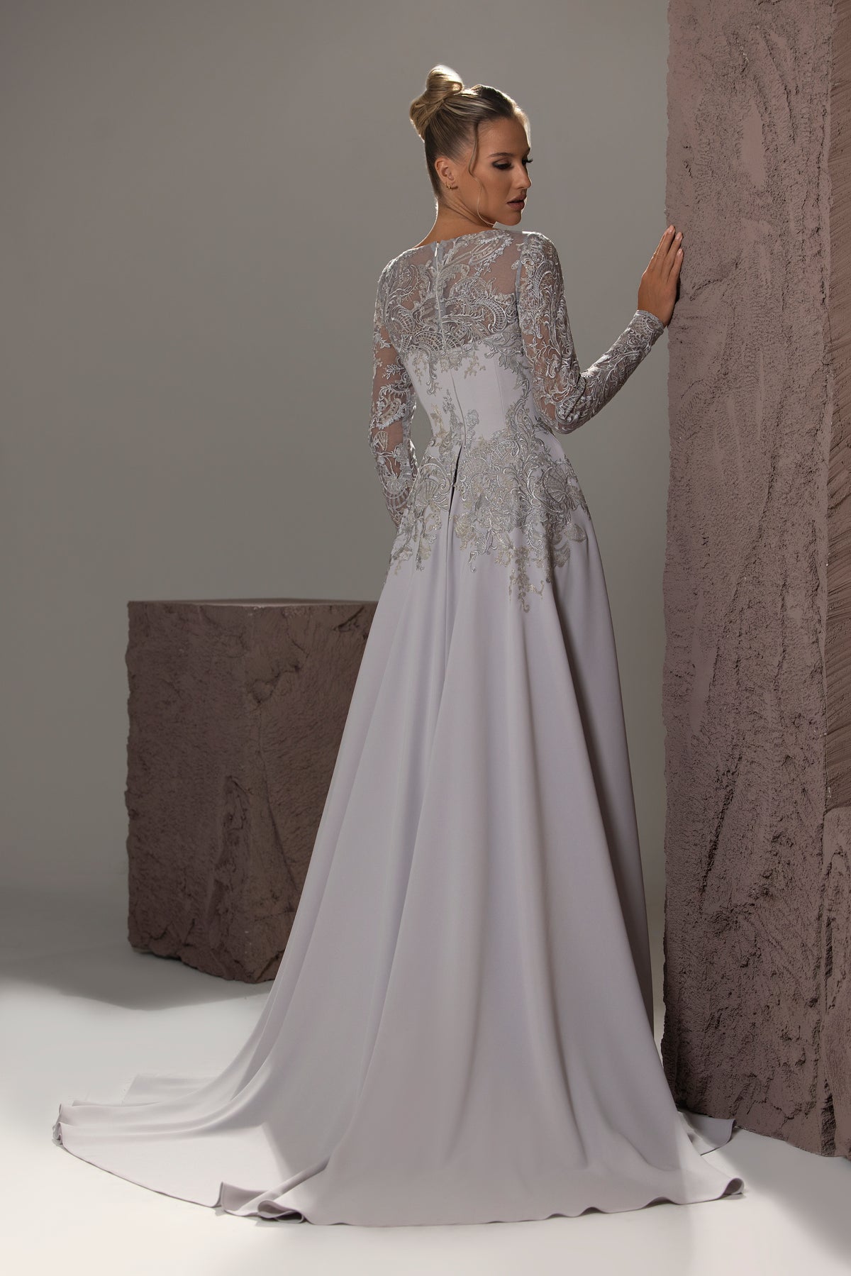 Lace Illusion Overskirt Gown