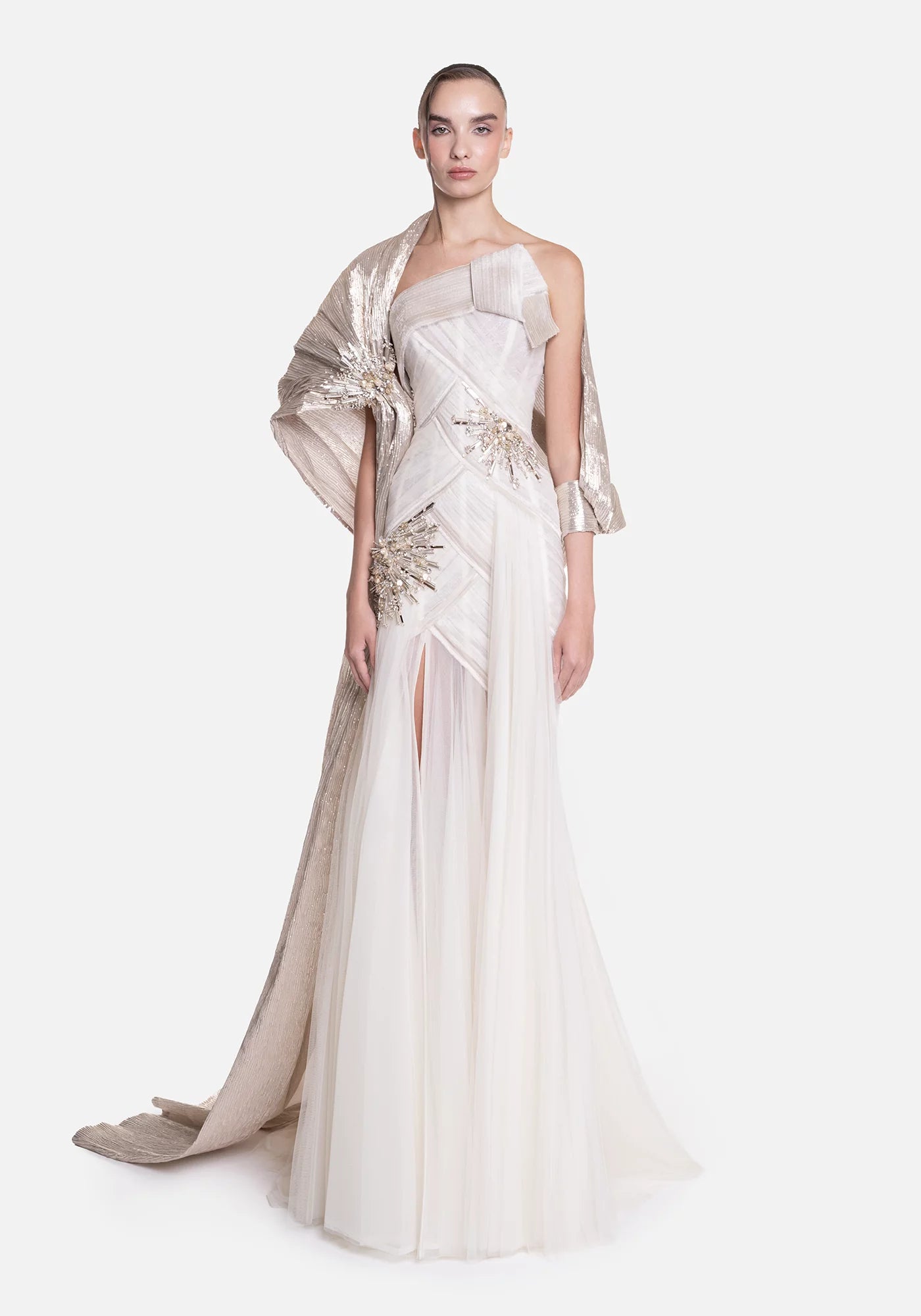 Strapless Asymmetric Gown