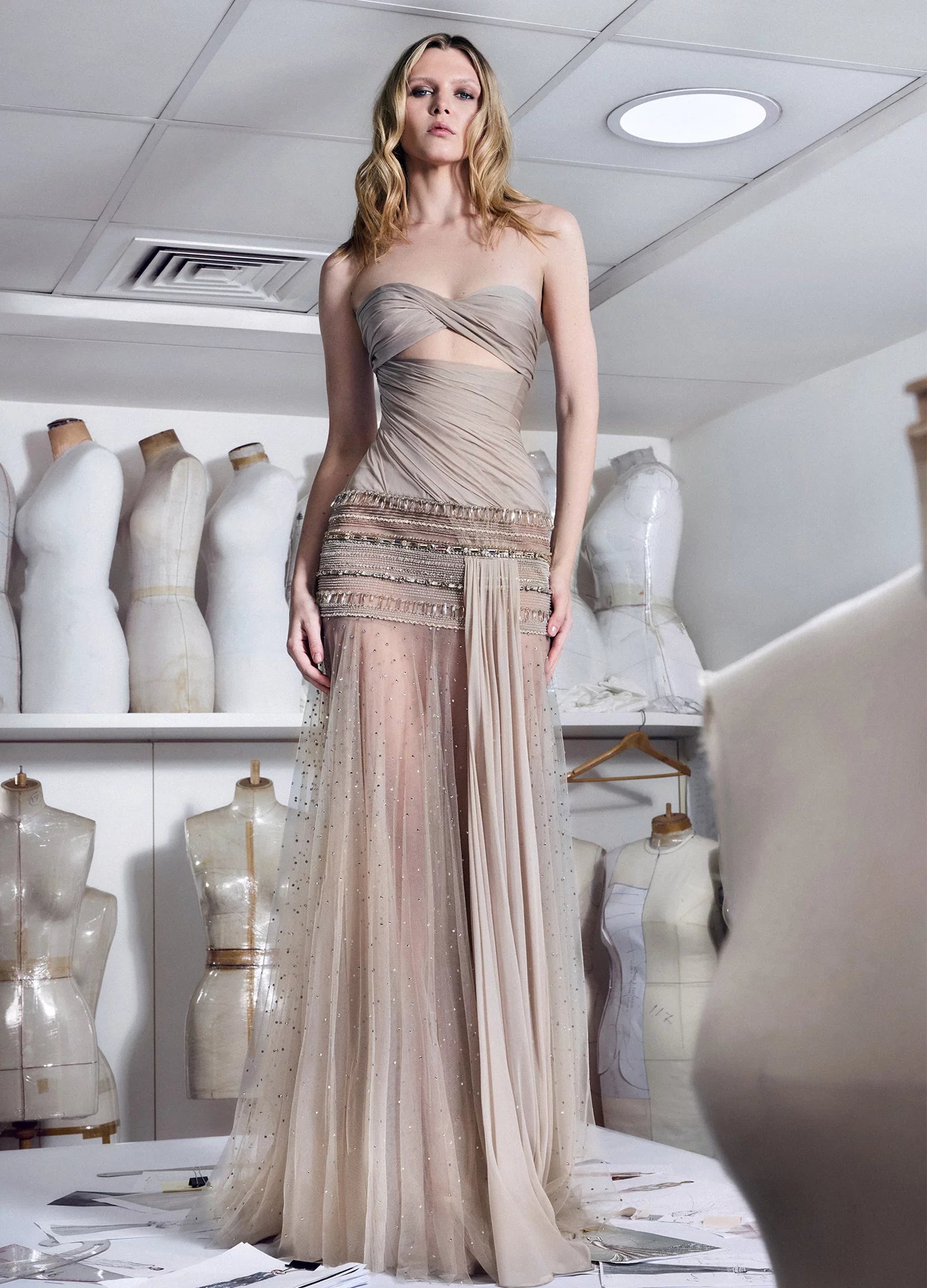 Strapless Draped Gown