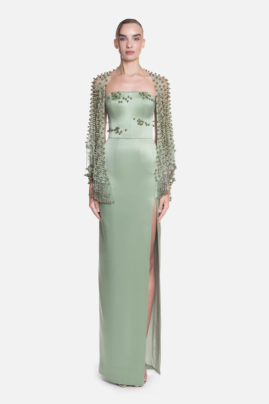 Vestido columna sin tirantes
