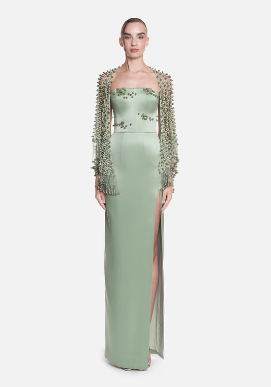 Strapless Column Gown