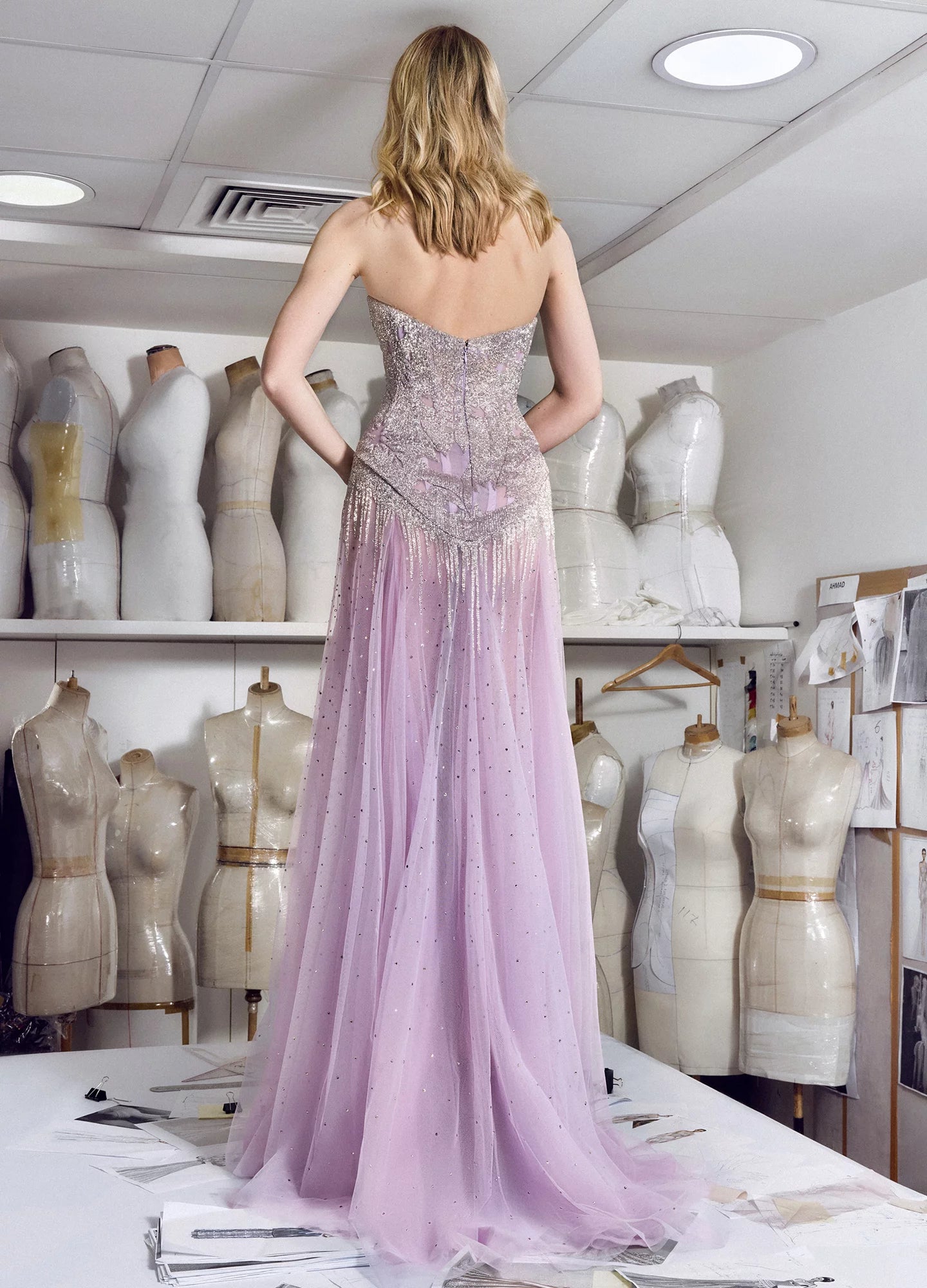 Strapless Sheer Gown