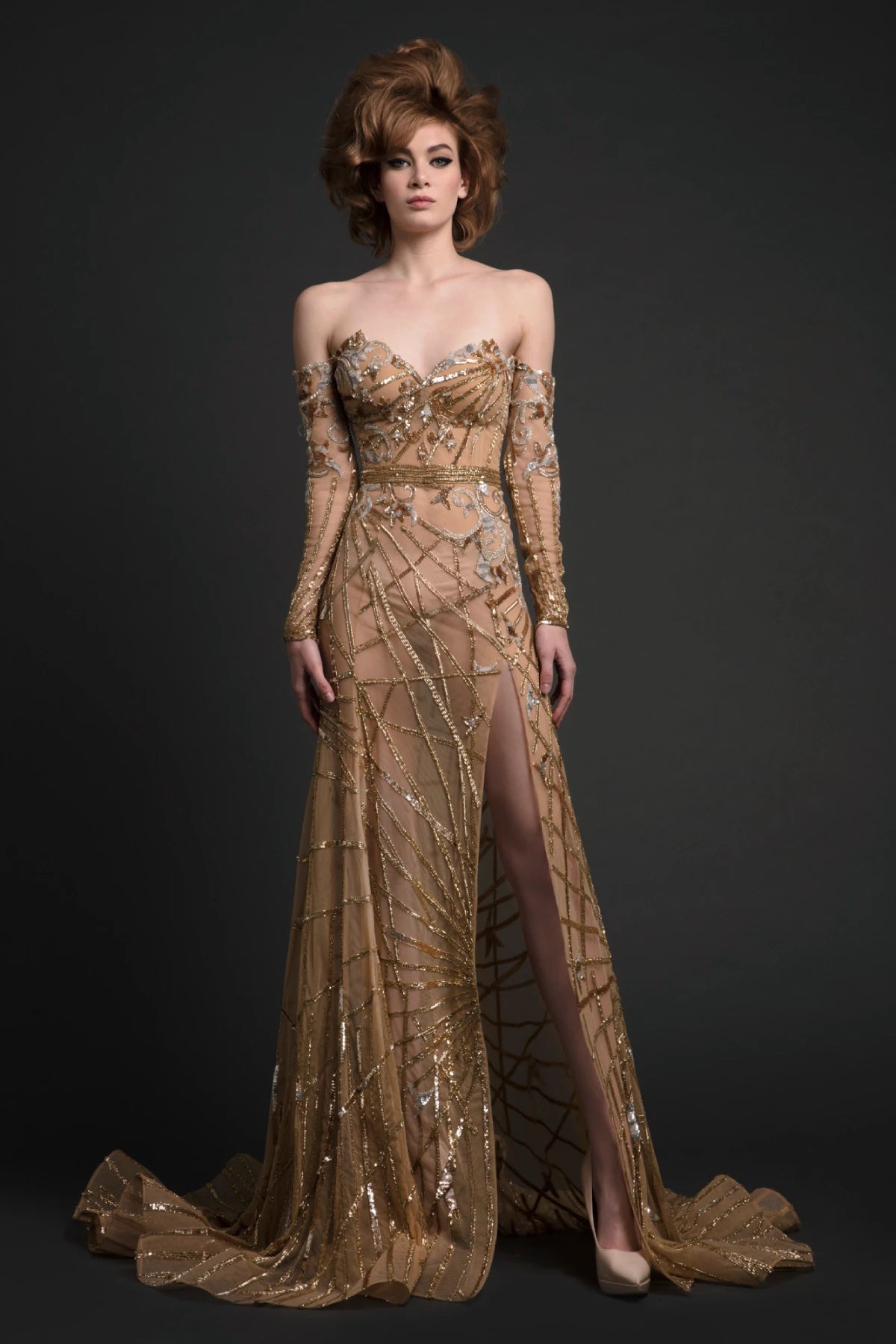Off Shoulder Sequined Dress